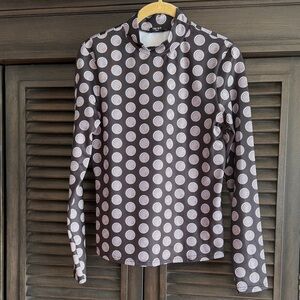 Terez Black and White Spiral Design Top